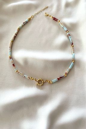 گردنبند جواهر سبز زنانه روکش طلا gaila design - کد 129990589