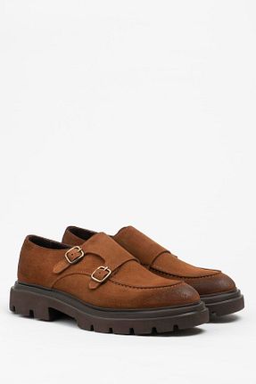کفش کلاسیک قهوه ای مردانه چرم خالص Galliano Shoes - کد 784283363