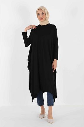 تونیک حجاب مشکی زنانه مخلوط ویسکون Plistre - کد 377560355