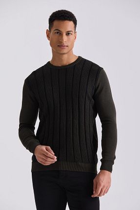 پلیور خاکی مردانه اسلیم فیت Jakamen - کد 817575820