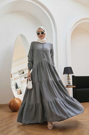 لباس حجاب طوسی زنانه اورسایز Neways - کد 858576045