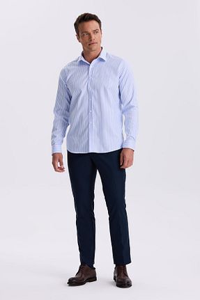 پیراهن آبی مردانه یقه پیراهنی Jakamen - کد 838729054