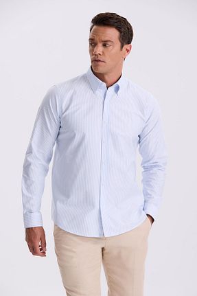 پیراهن آبی مردانه Relaxed Jakamen - کد 838681944