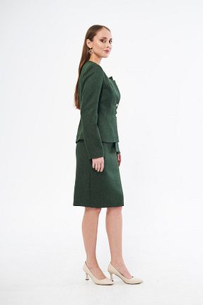 کت و شلوار سبز زنانه یقه کتی LOVELF - کد 801080665
