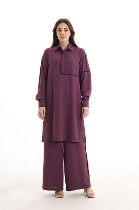 شلوار حجاب بنفش زنانه بافتنی QANU - کد 279595459