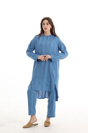 شلوار حجاب آبی زنانه مخلوط ویسکون QANU - کد 279593574
