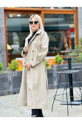 ترنچکت بژ زنانه پلی استر QUBERZ - کد 788361140