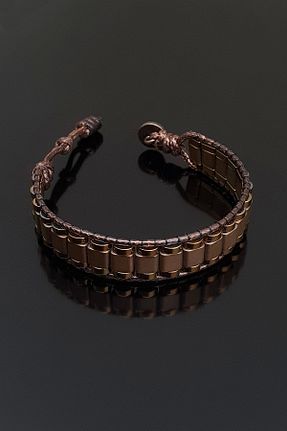دستبند جواهر قهوه ای زنانه سنگ طبیعی Seven Art Jewelry - کد 79658983