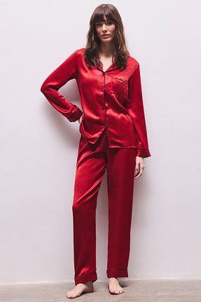 ست لباس راحتی زرشکی زنانه ساده Feu De Elu - کد 804611095