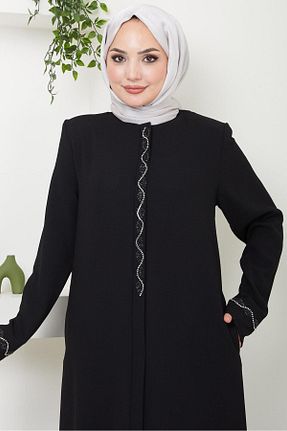 مانتو بلند حجاب مشکی زنانه hafsamina - کد 841340736