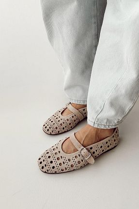بابت بژ زنانه چرم خالص nope21shoess - کد 824968859