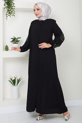 مانتو بلند حجاب مشکی زنانه hafsamina - کد 846720684