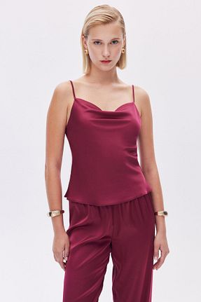 ست لباس راحتی زرشکی زنانه ساده Feu De Elu - کد 849135727