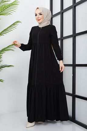 مانتو بلند حجاب مشکی زنانه hafsamina - کد 743000198