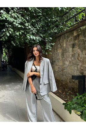 کت طوسی زنانه تنگ Bade Butik - کد 815905800