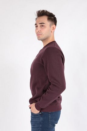 سوئیشرت زرشکی مردانه ساده Cazador - کد 858696694