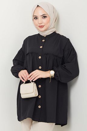 تونیک حجاب مشکی زنانه پلی استر hafsamina - کد 826023852
