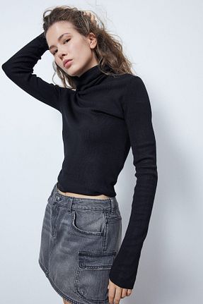 بادی مشکی زنانه یقه ماهیگیر H&M - کد 858376057