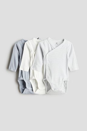 بادی و سرهمی نوزادی آبی بچه گانه پنبه ای H&M - کد 857901223