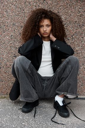 شلوار جین آبی زنانه رگولار H&M - کد 857600003