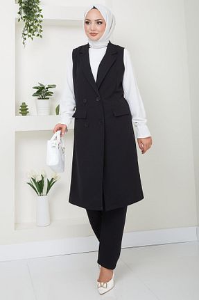 ست بالاتنه و پائین تنه حجاب مشکی زنانه Fitted hafsamina - کد 847025508