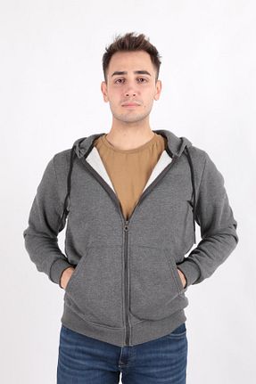 سوئیشرت طوسی مردانه ساده Cazador - کد 858715968