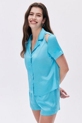 ست لباس راحتی آبی زنانه ساده Feu De Elu - کد 858737392