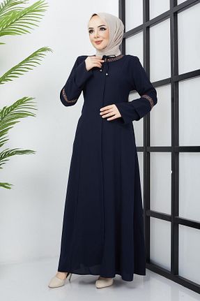 مانتو بلند حجاب سرمه ای زنانه hafsamina - کد 635375505