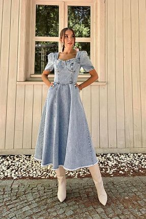لباس آبی زنانه جین Elbee Fashion Woman - کد 765656415