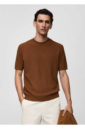 تیشرت قهوه ای مردانه رگولار MANGO Man - کد 848241669