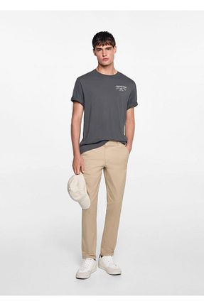 شلوار بژ مردانه پنبه ای MANGO Teen - کد 856998550