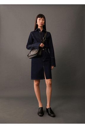 دامن آبی زنانه پارچه MANGO - کد 852564987