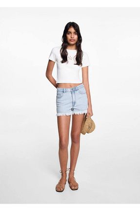 شلوارک و برمودا آبی زنانه پارچه MANGO Teen - کد 836631249