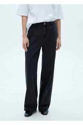 شلوار جین مشکی زنانه رگولار MANGO - کد 834494859