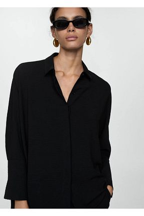 بلوز مشکی زنانه ساده MANGO - کد 842001871
