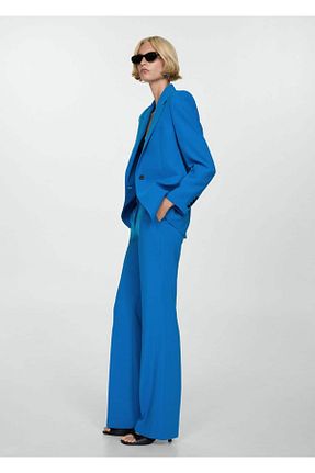شلوار آبی زنانه پارچه MANGO - کد 856075906