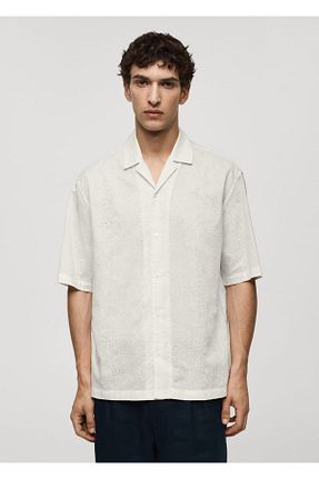 پیراهن سفید مردانه Relaxed MANGO Man - کد 829691507