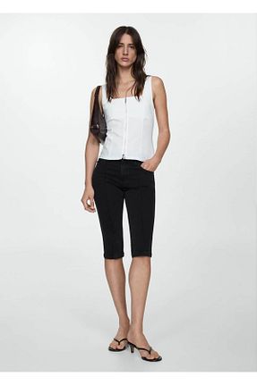 شلوار جین مشکی زنانه رگولار MANGO - کد 829359329