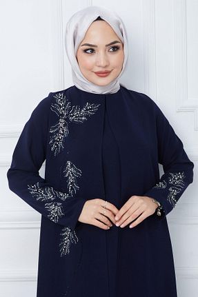 لباس حجاب سرمه ای زنانه رگولار hafsamina - کد 804875690