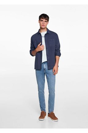 شلوار جین آبی مردانه رگولار MANGO Teen - کد 840145723