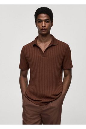 تیشرت قهوه ای مردانه رگولار MANGO Man - کد 834500501