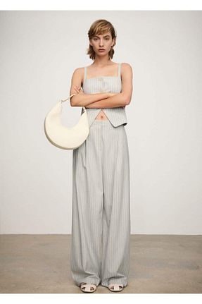 شلوار آبی زنانه الاستین MANGO - کد 856998751