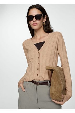 پلیور بژ زنانه ساده MANGO - کد 850693102