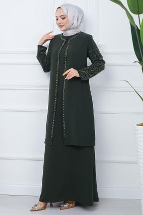 لباس حجاب خاکی زنانه رگولار hafsamina - کد 804875038