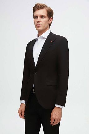 کت و شلوار مشکی مردانه یقه نوک تیز TWN - کد 850025685