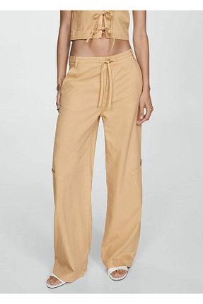 شلوار بژ زنانه پارچه MANGO - کد 857000138