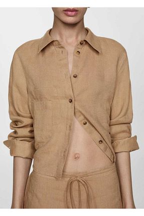 پیراهن قهوه ای زنانه رگولار MANGO - کد 843117782