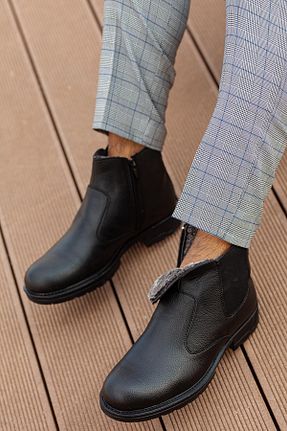 بوت / نیم بوت مشکی مردانه چرم مصنوعی Muggo - کد 136139372