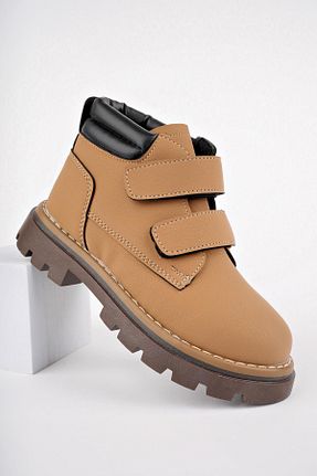 بوت / نیم بوت قهوه ای بچه گانه چرم مصنوعی Muggo - کد 855558398