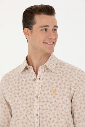 پیراهن قهوه ای مردانه یقه پیراهنی U.S. Polo Assn. - کد 865481923
